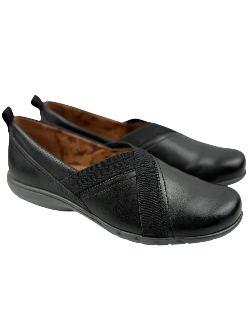 -Cobb Hill by Rockport Penfield Envelope Slip On Black Leather Comfort Shoe 9W